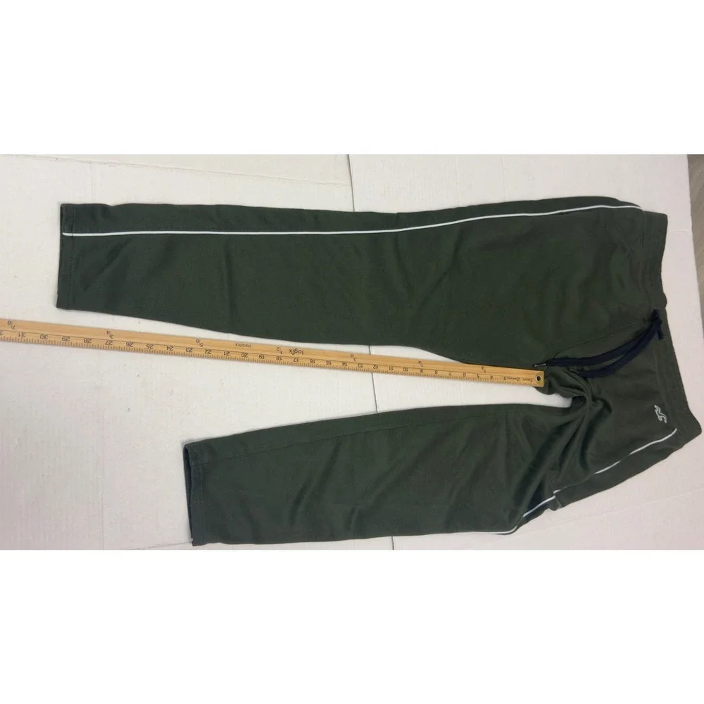 Hollister Jogger Pants Mens L Olive Green Side Stripe Sweatpants Gorpcore Preppy